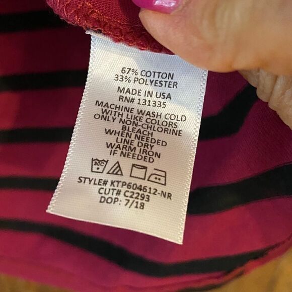 Socialite M NWT Purple Black Striped Knotted Top - Picture 8 of 8